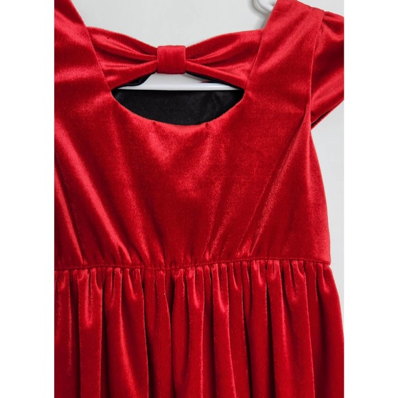 RED Holiday Dress Sequined front. KEYHOLE BACK 7-8 - Picture 3 of 10